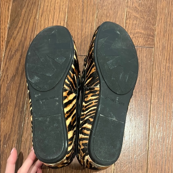 Michael Kors Animal Print Loafers with Black Trim - Picture 3 of 3